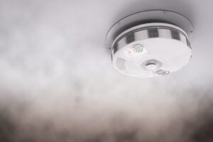 smoke detector on ceiling